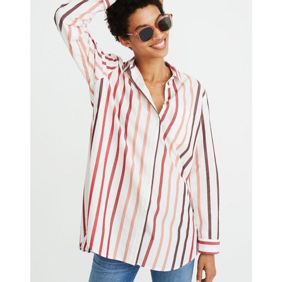 Madewell Tops - Madewell Women's XS‎ Striped Button-Up Shirt Long Sleeve Casual Relaxed Fit